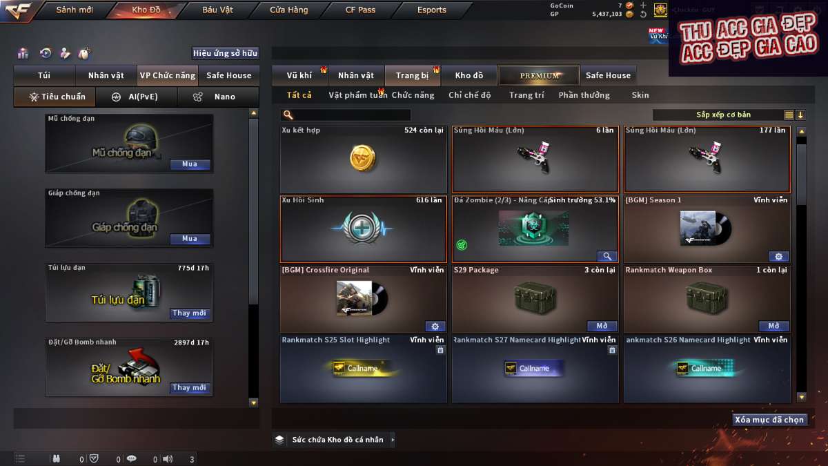 shop acc cf uy tin gia re